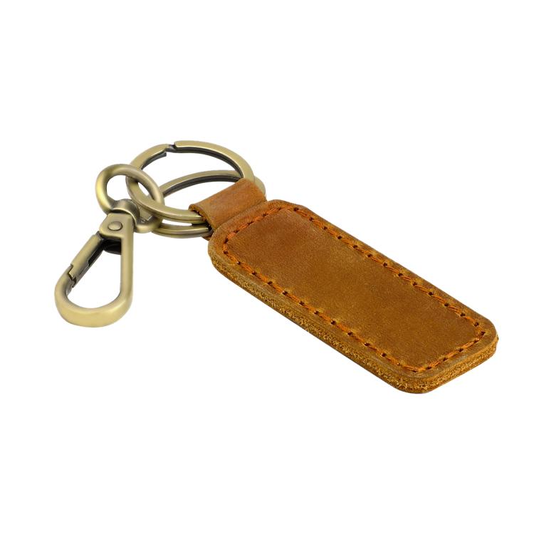 Retro Crazy Horse Genuine Leather Car Key Chain