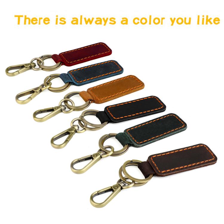 Retro Crazy Horse Genuine Leather Car Key Chain