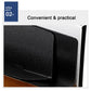 Black textured interior and aluminum tray inside a brown leather card holder.