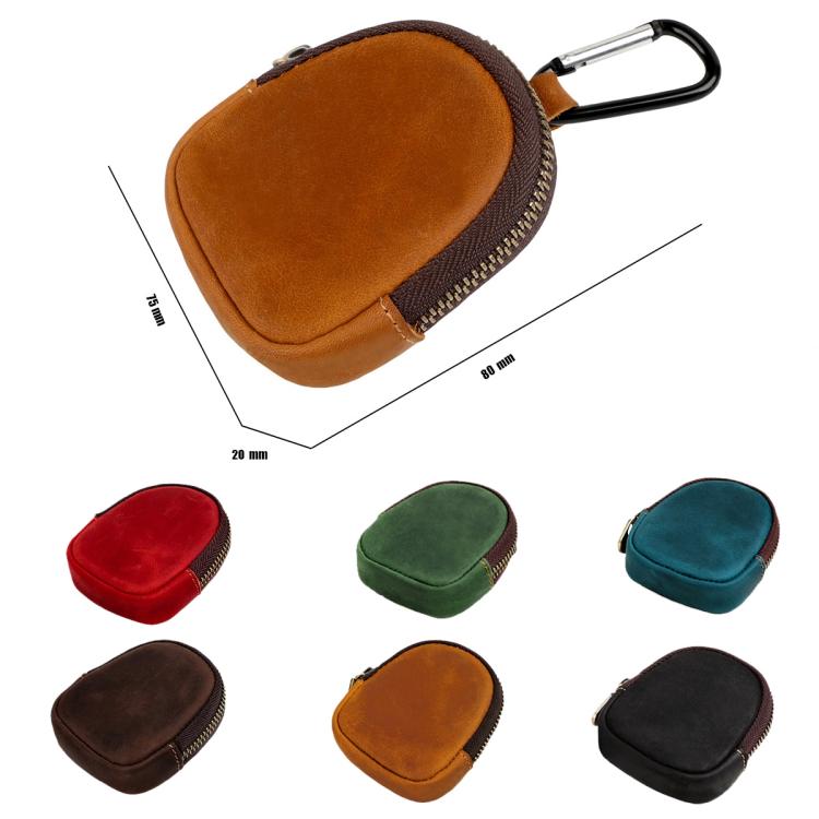 Shell coin purse with zipper, shown in multiple colors, with size measurements