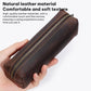 Crazy Horse Leather Stationery Pencil Case Zippered Storage Bag