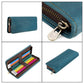 Vintage Genuine Leather Square Zipper Pen Pouch Pencil Case