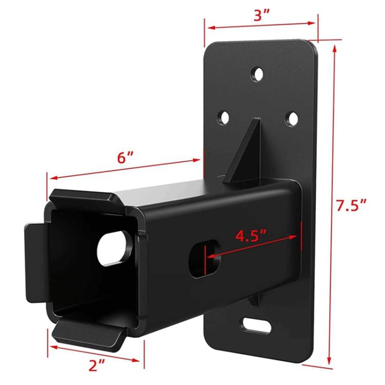 Black T-shaped bicycle wall mount bracket with clamp arm and screw-mount plate