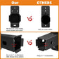 Black wall bracket design with multiple screw holes for bicycle storage