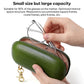 Vegetable-tanned leather sunglasses storage box, green, with zipper and metal clasp