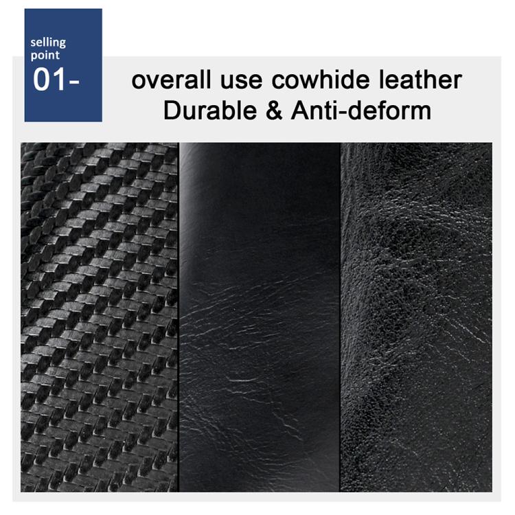 Crazy Horse texture RFID multi-card wallet, dark leather finish close-up