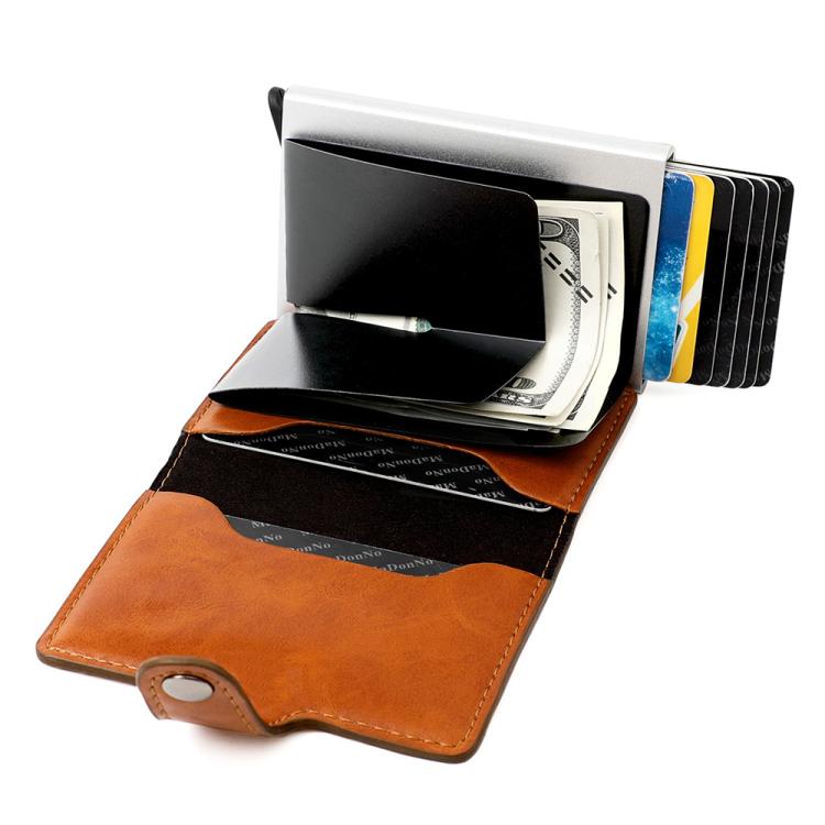 KB238 Oil Wax Texture RFID Aluminum Alloy Multi-card Wallet