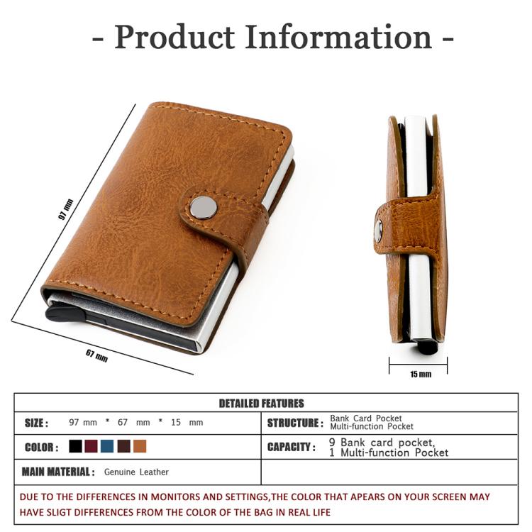 KB238 Oil Wax Texture RFID Aluminum Alloy Multi-card Wallet