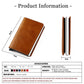 Brown RFID card holder wallet with card pocket and side metal profile