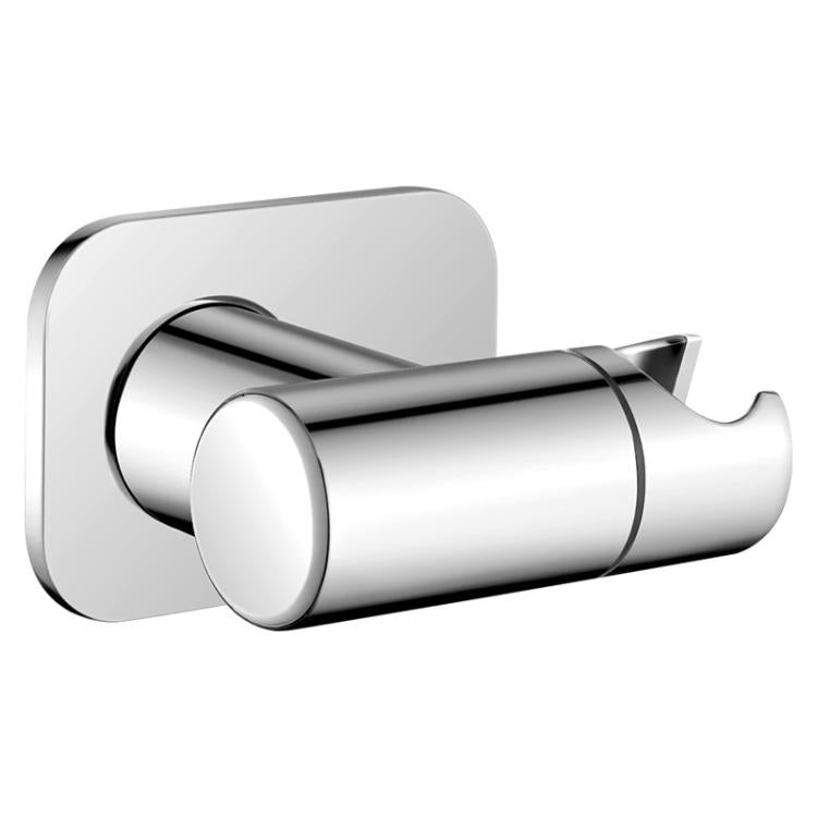 Stainless steel shower head holder with round wall base and adjustable arm