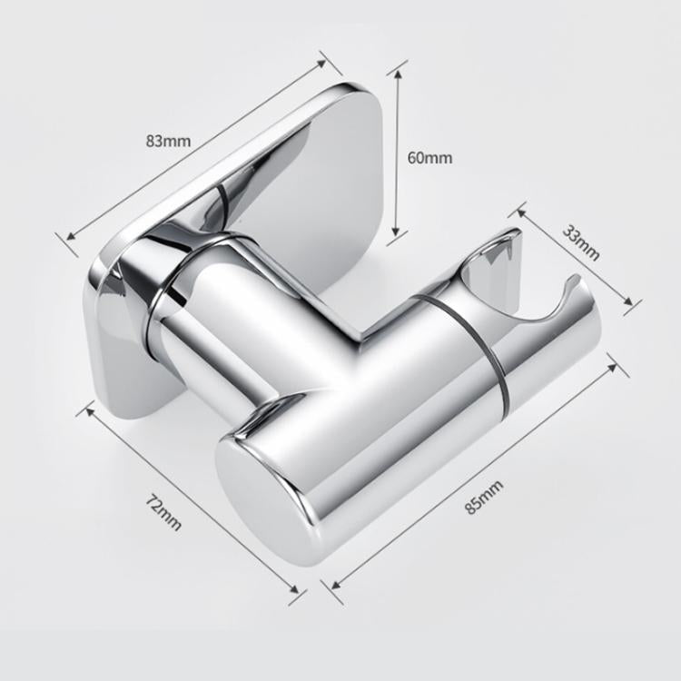 Adjustable chrome shower head holder with U-shaped bracket and rotating support