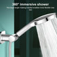 Chrome shower arm holder with rotating head support for flexible 360° movement