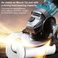 Chrome drill-free shower head holder with adhesive base and secure clamp support