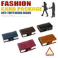 Assorted-color leather RFID card holders with pop-up card package design
