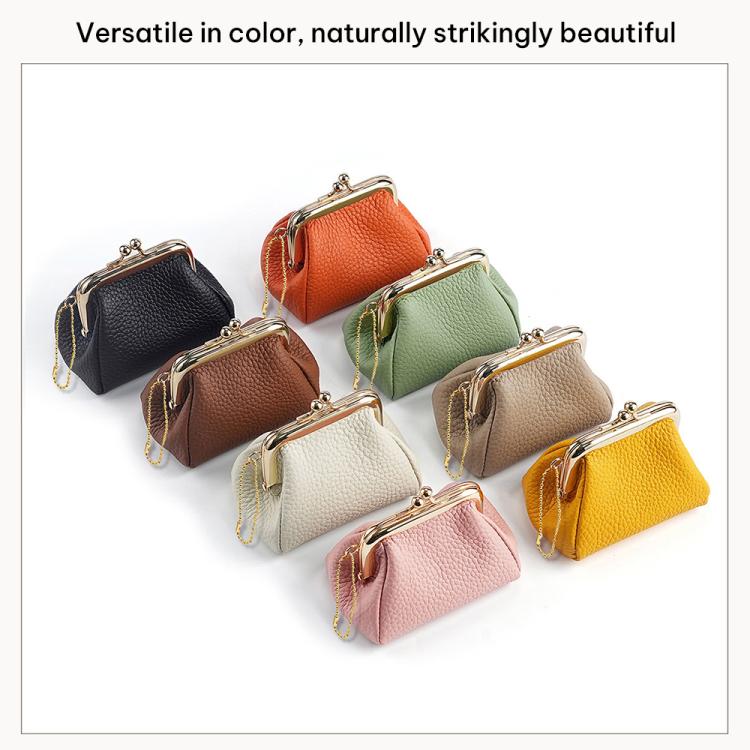 Set of small locking coin purses with kiss-lock frames and bead chains in assorted colors