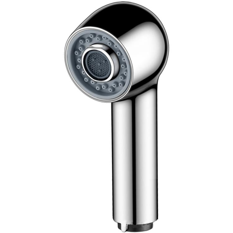 Two-setting switchable shower head with bubble spray, chrome finish and gray nozzle