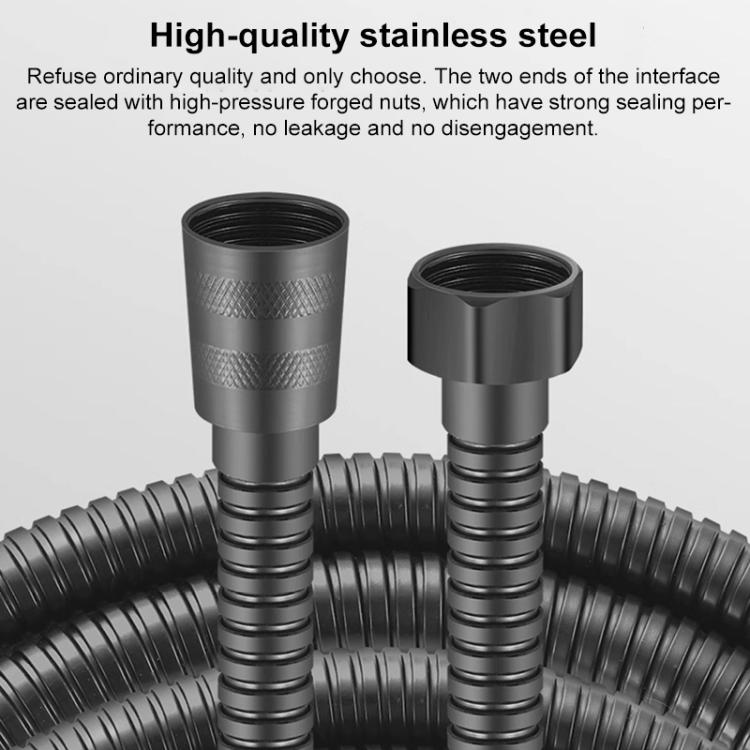 Stainless steel shower connector with threaded ends for secure, leak-resistant fit