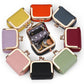 Mini jewelry storage bags set in multiple colors with gold clasp frames