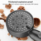 Handheld shower head faceplate with multiple spray nozzles, dark gray
