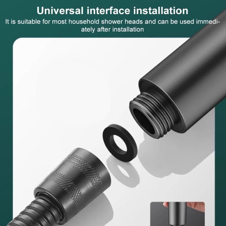 Shower head connector with threaded end for installation, dark gray