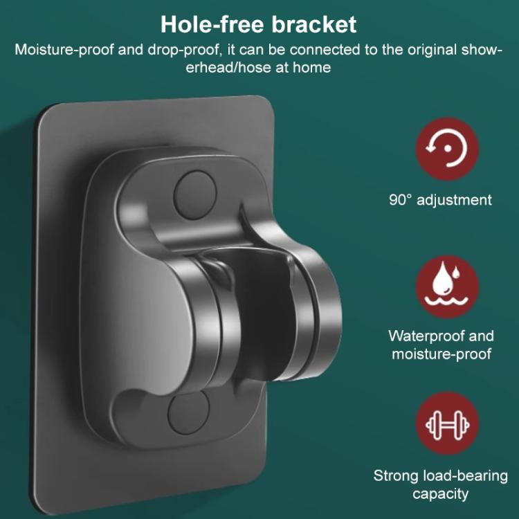 Wall-mounted shower holder bracket with locking knob, dark gray finish