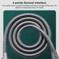 Flexible shower hose with metal-spring style braid, dark gray
