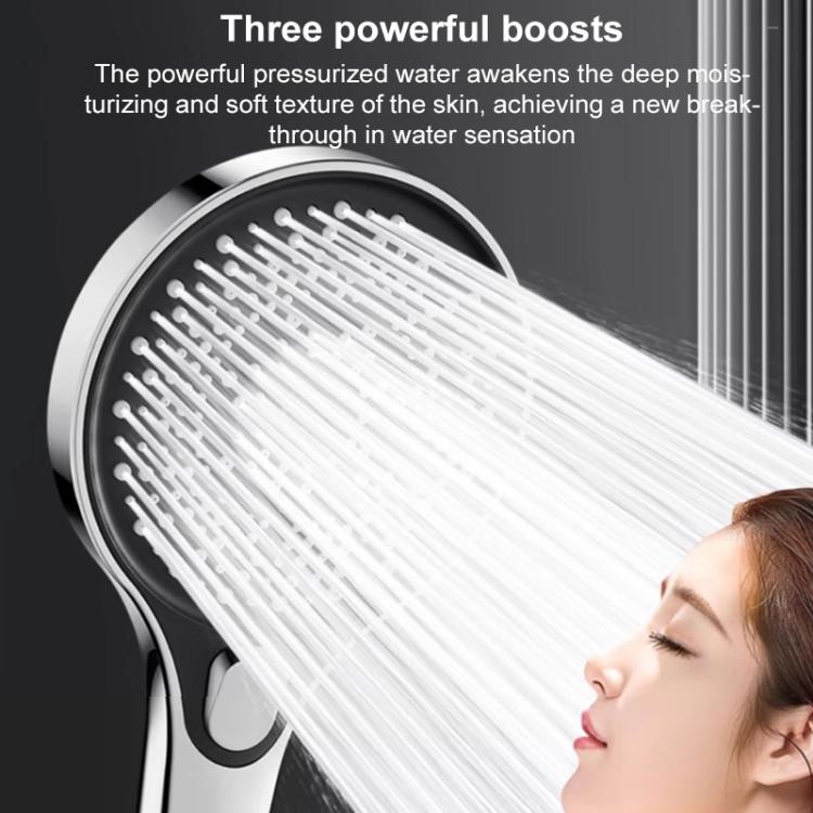 Portable 3-Setting Adjustable Pressurized Round Large Panel Shower Head Shower Nozzle