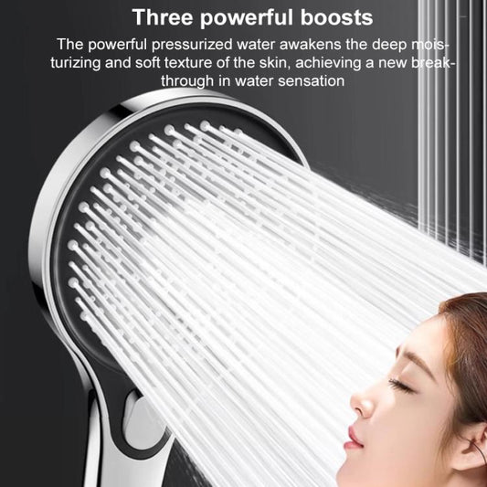 Portable 3-Setting Adjustable Pressurized Round Large Panel Shower Head Shower Nozzle