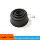 Black plastic furniture support foot, 2.5cm height, wide base with central hole
