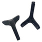 Set of metal three-pronged support brackets with bolt holes, dark finish