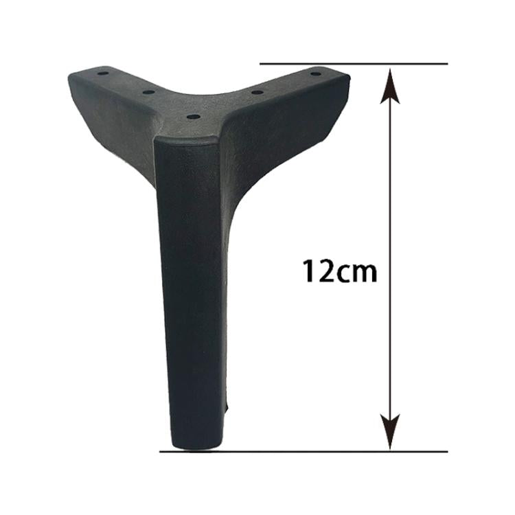 Three-pronged metal support leg bracket, measures 12cm tall, dark finish