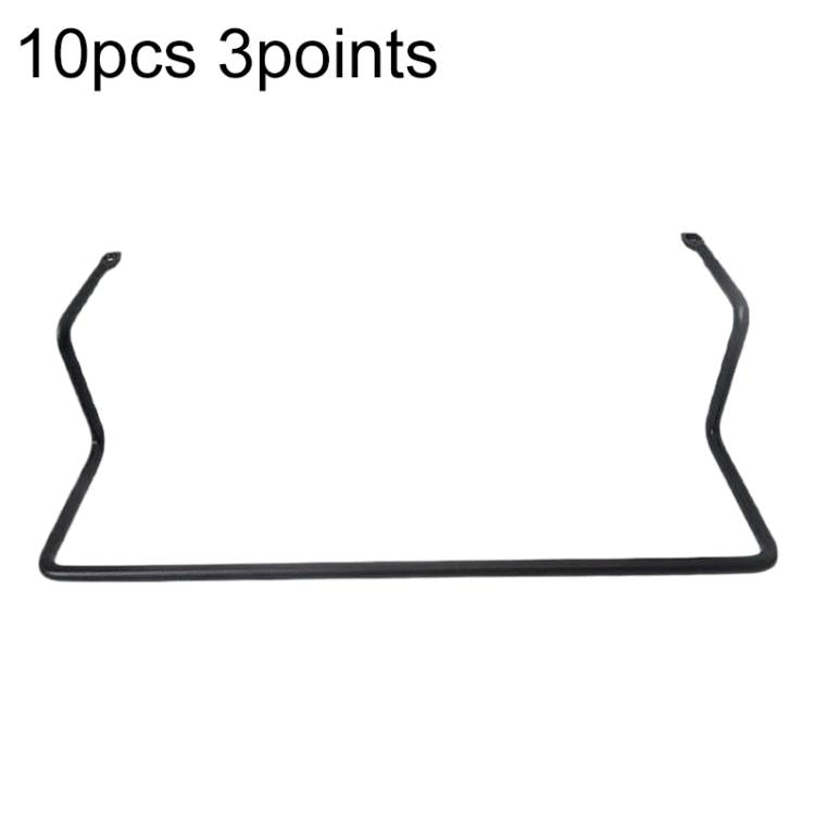 Set of 10 black mattress anti-slip guardrail strips with 3-prong ends