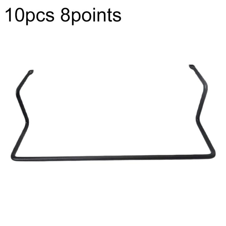 Set of 10 black mattress anti-slip guardrail strips with 8-prong ends