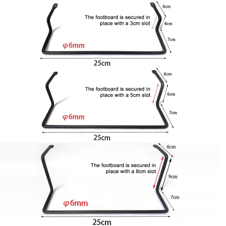 Black mattress anti-slip guardrail strips diagram with 25cm and slot widths
