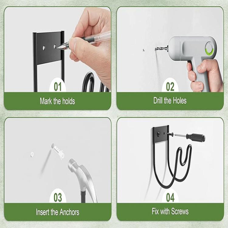 U-shaped Hose Hanger Garden Wall-mounted Water Pipe Bracket Hook, FS-24134