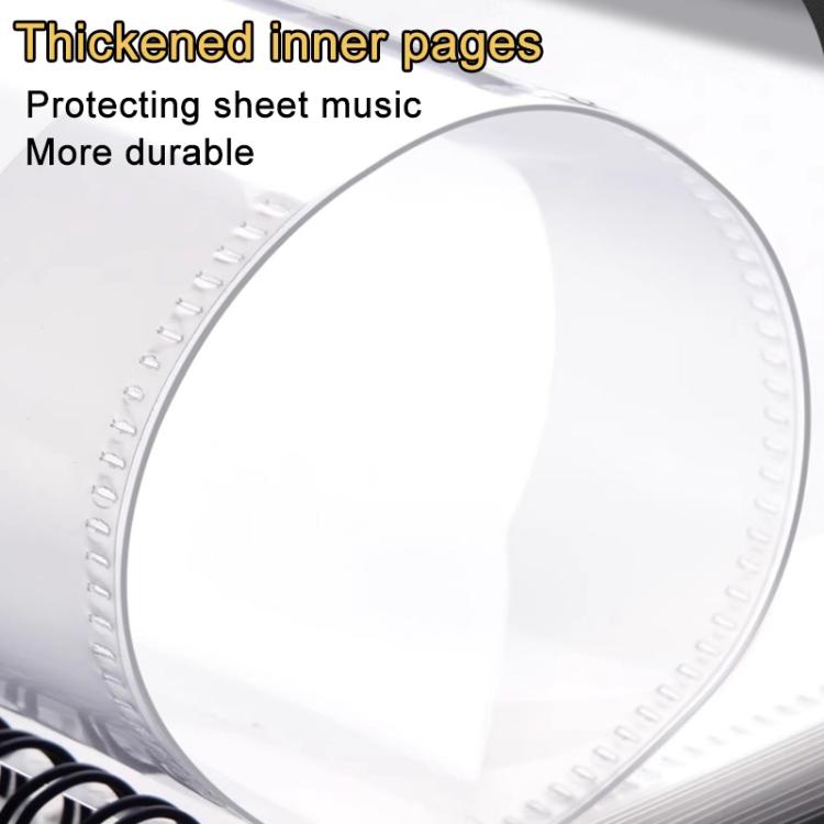 Piano music binder folder with thick inner pages protecting sheet music