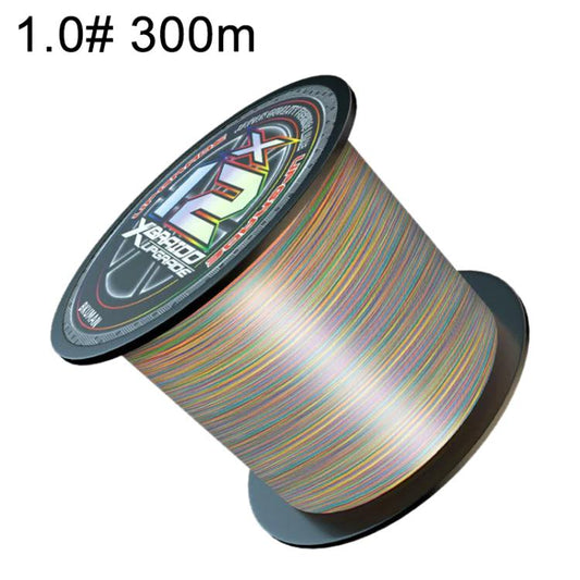 Braided multi-color PE fishing line spool, 1.0# strength, 300m line