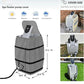 Gray inflatable spa heater pump cover with black bands and open front pocket