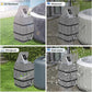 Gray spa heater pump cover with black straps and water-resistant protection droplets