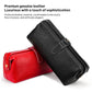 Black and red genuine leather makeup tool storage bags with zip closures