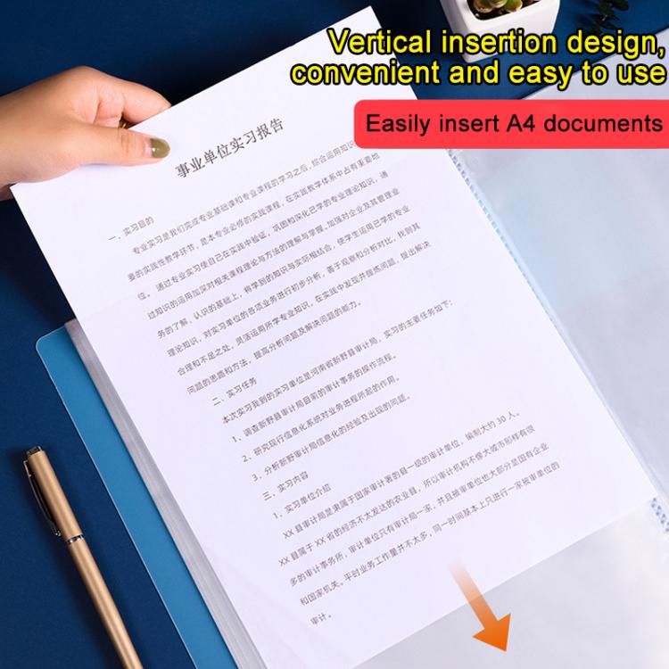 A4 Translucent Inner Pocket Document Storage Folder, 20 Pockets, 30 Pockets, 40 Pockets, 60 Pockets, 100 Pockets
