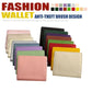 Assorted color top-grain cowhide coin purses, compact square fold design.
