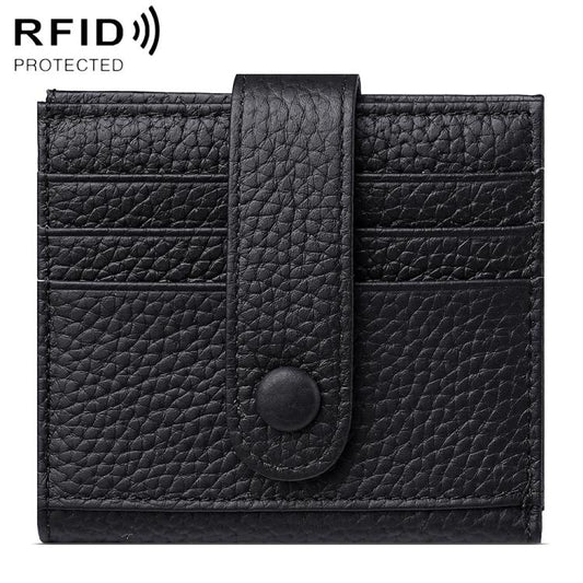 KB90 Genuine Leather RFID Multi-Card Buckle Card Bag