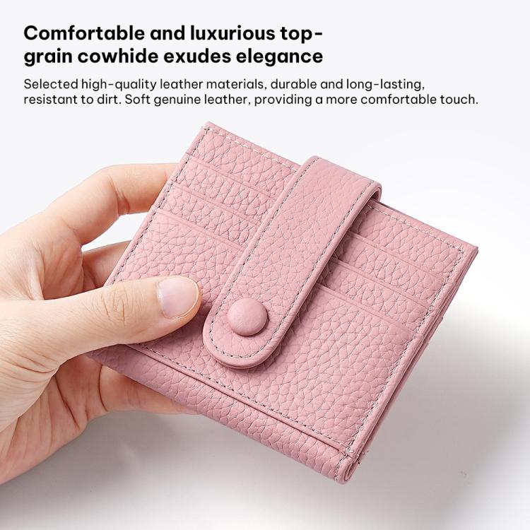 KB90 Genuine Leather RFID Multi-Card Buckle Card Bag