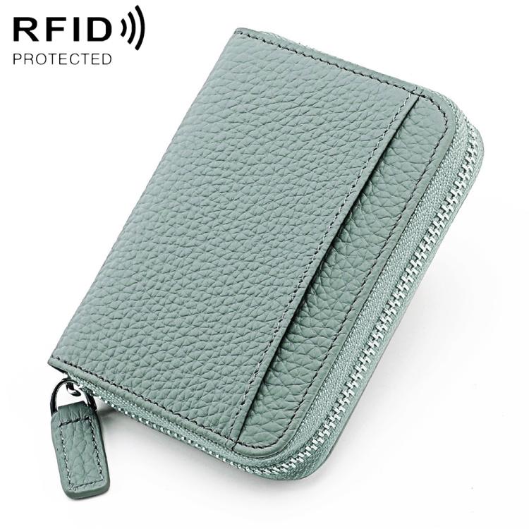 KB29 Genuine Leather RFID Zipper Accordion Card Holder