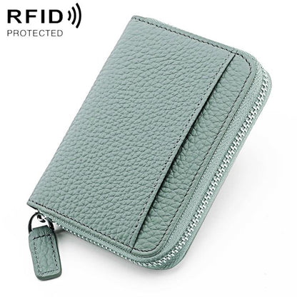 KB29 Genuine Leather RFID Zipper Accordion Card Holder