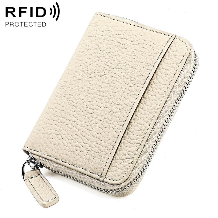 KB29 Genuine Leather RFID Zipper Accordion Card Holder