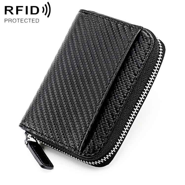 KB29 Genuine Leather RFID Zipper Accordion Card Holder