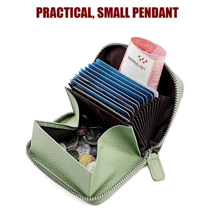 KB29 Genuine Leather RFID Zipper Accordion Card Holder