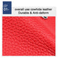 Red genuine leather wallet, textured finish close-up